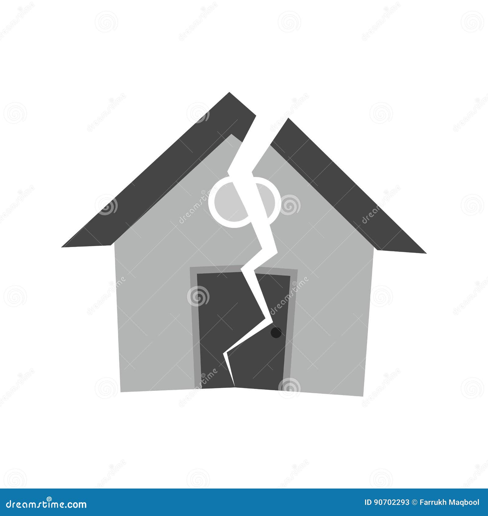 Earthquake Hitting House stock vector. Illustration of epicenter 90702293