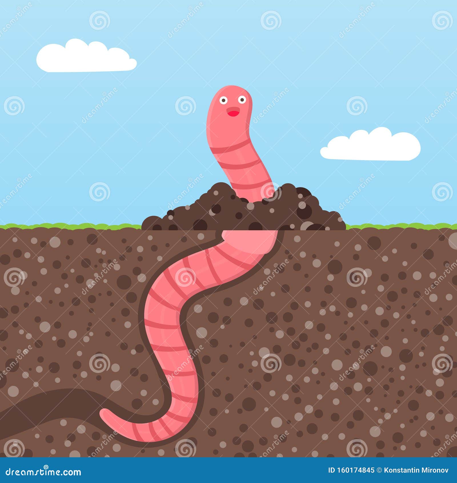 Earthworm Cartoon Character Icon Sigh. Stock Vector - Illustration of  creep, graphic: 160174845