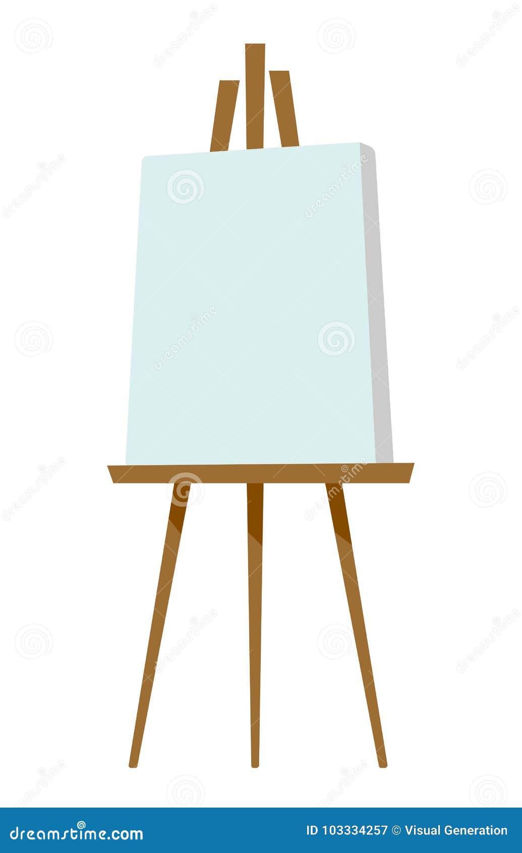 Easel With Blank Canvas Vector Illustration. Stock Vector
