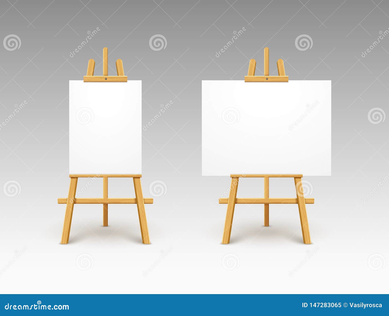 Blank Art Board, Easel, with Clipping Path Stock Illustration -  Illustration of border, colours: 23472403