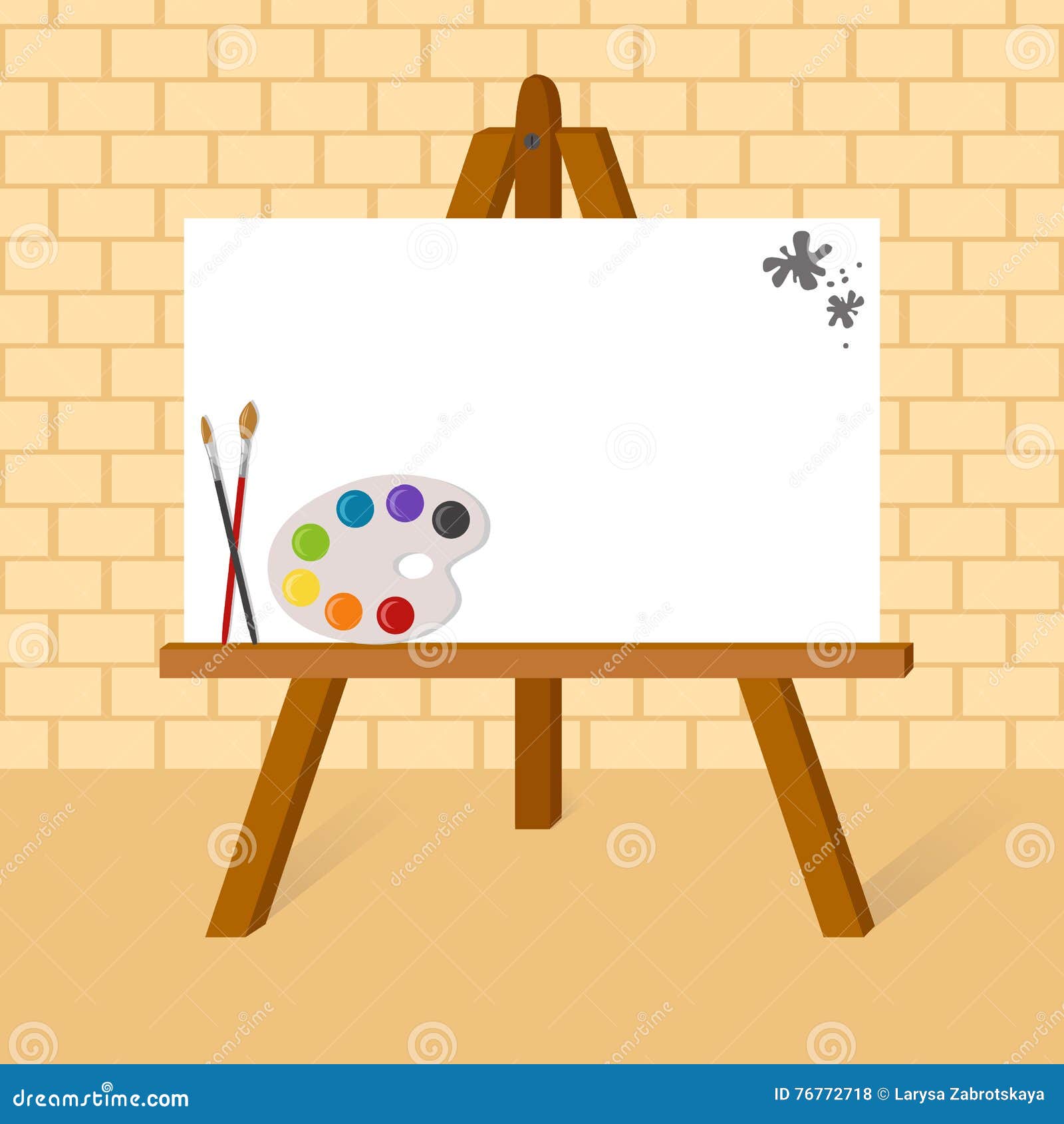 Painting stand wooden easel with blank canvas poster sign board Stock Photo  by ©viteethumb 78006948