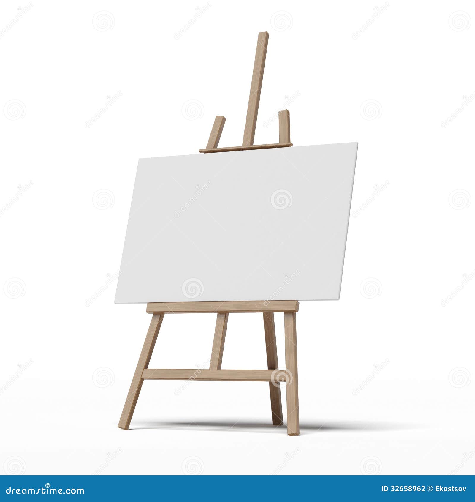 Easel with empty canvas stock illustration. Image of ...