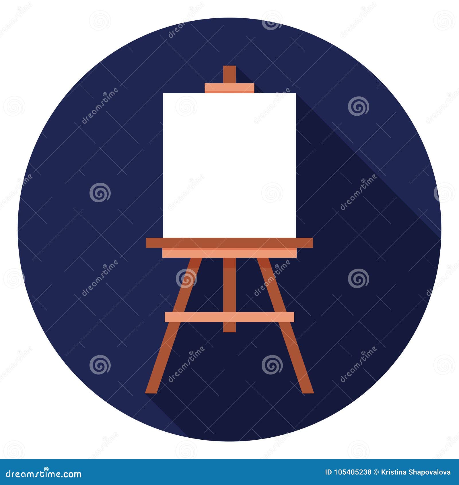 Easel icon in flat design. stock illustration. Illustration of button
