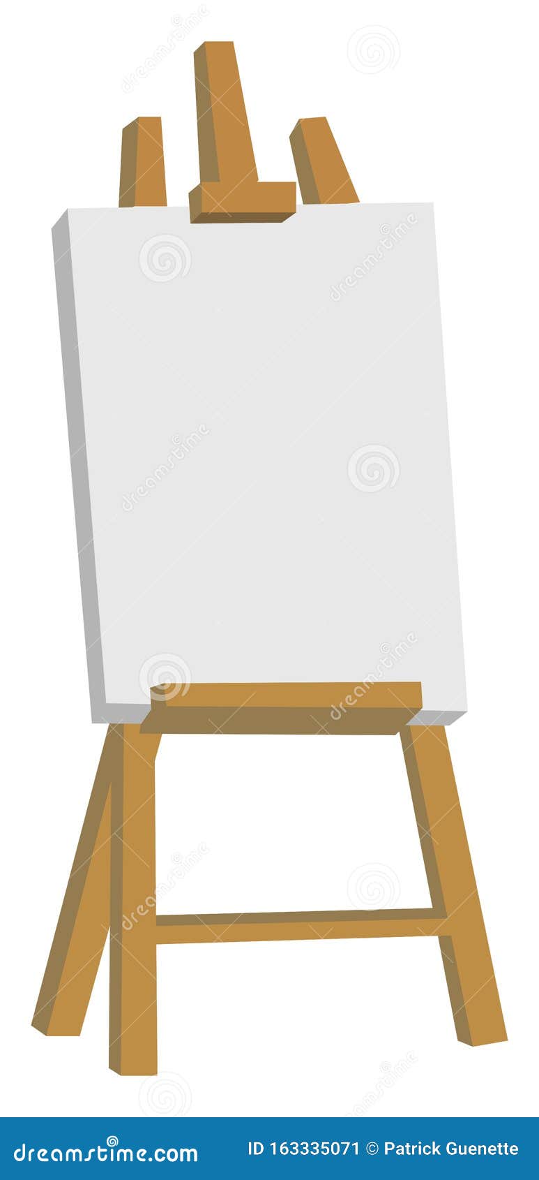 Easel Art Illustration Vector Flat Icon. Artist Canvas Blank Frame