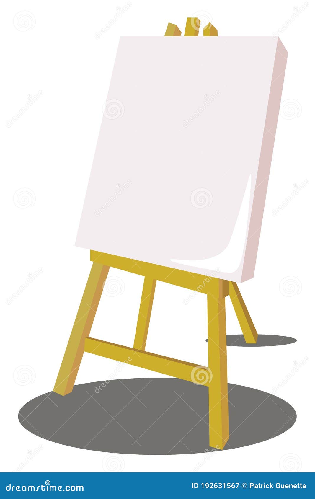 Easel Art Illustration Vector Flat Icon. Artist Canvas Blank Frame