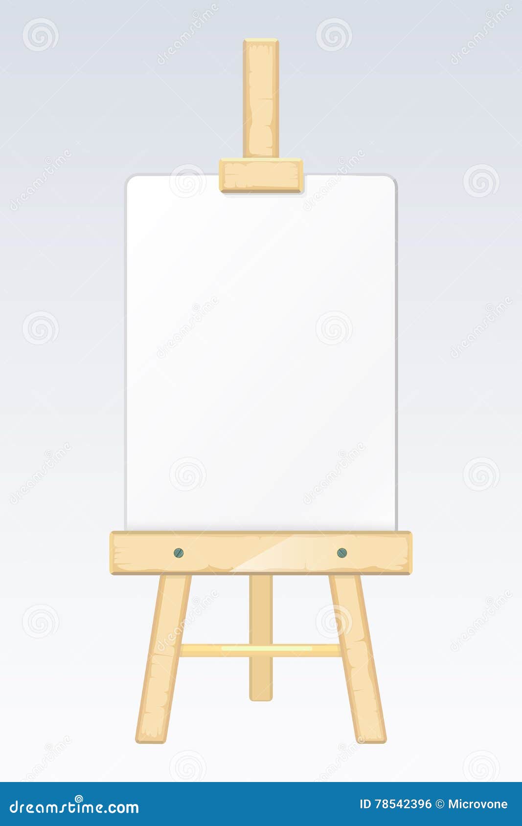 easel painting desk drawing board blank white canvas vector illustration empty wood frame paper sheet 78542396