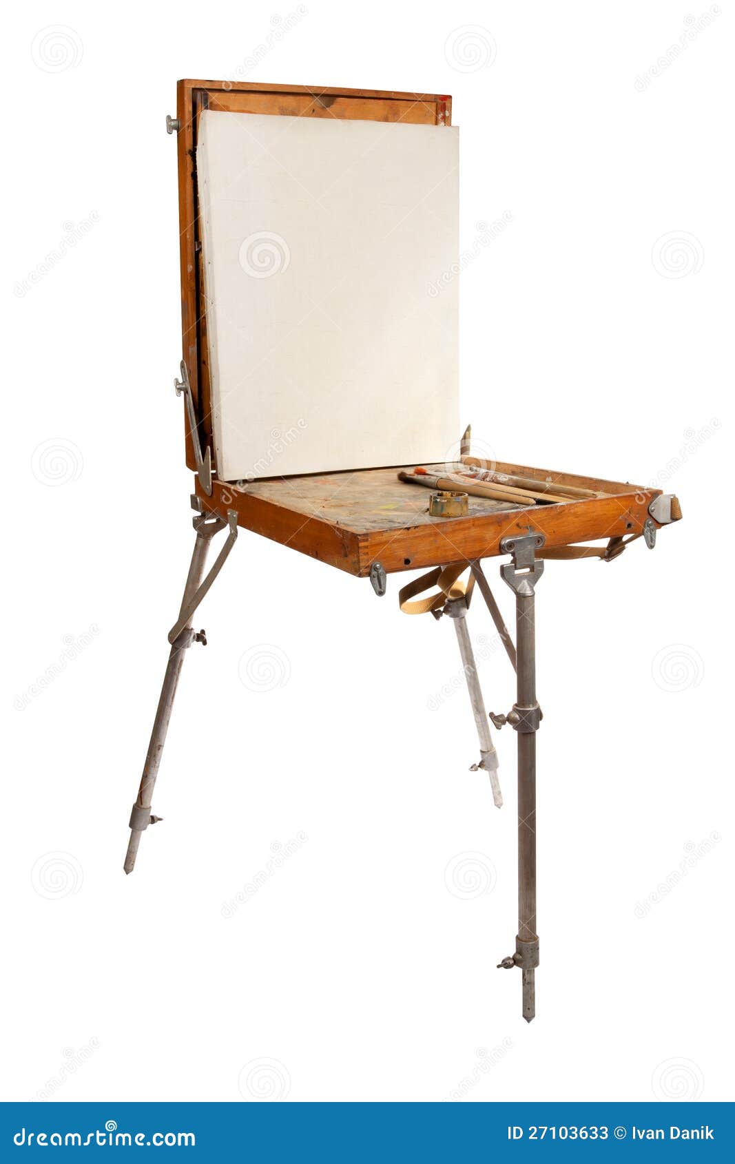 The easel and palette stock image. Image of expression 27103633