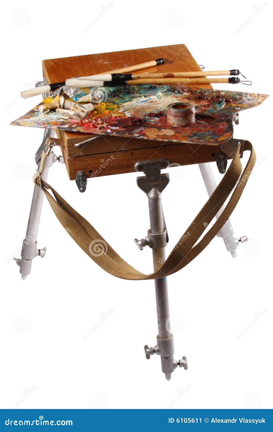 Easel and palette stock image. Image of creativity, color 6105611