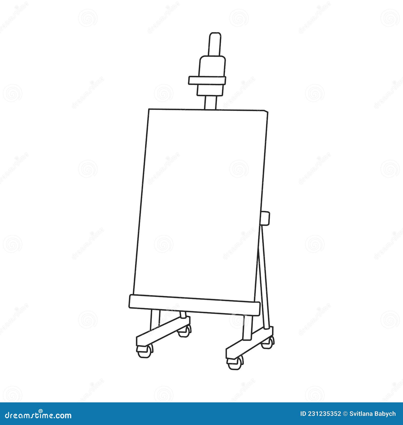Easel Vector Outline Icon. Vector Illustration Easel on White