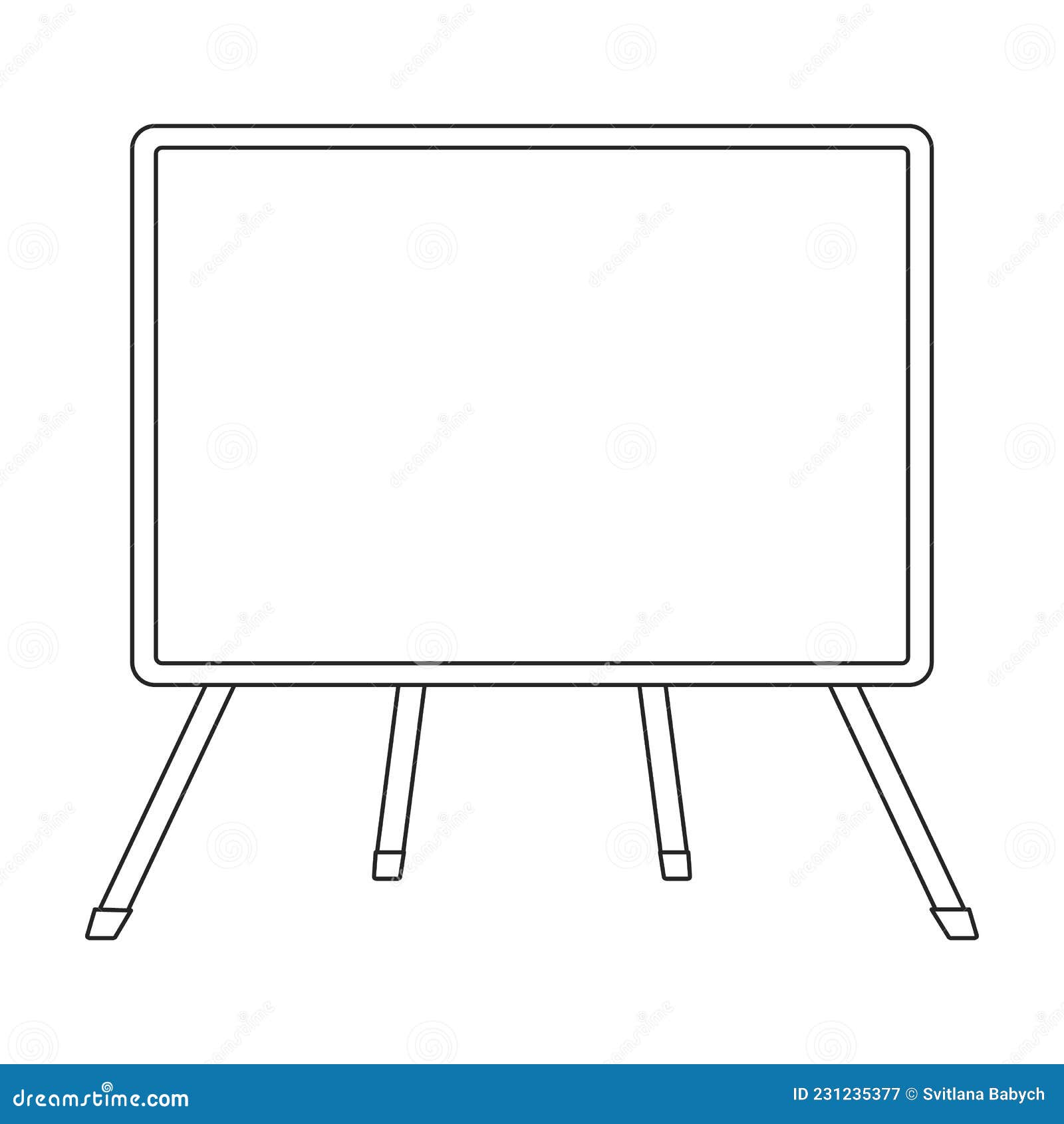 Easel Vector Outline Icon. Vector Illustration Easel on White