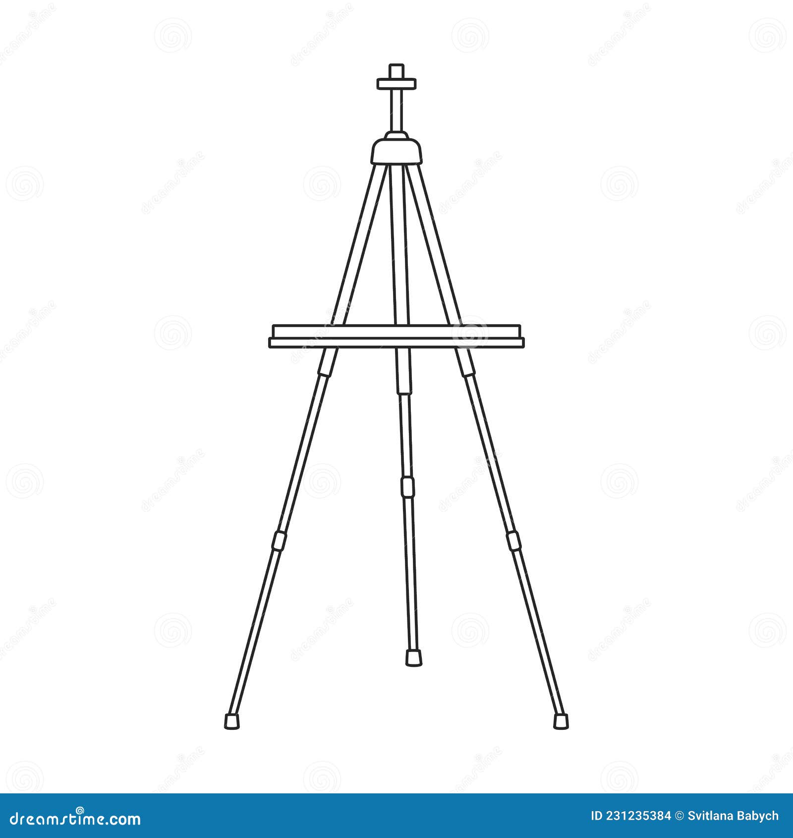 Easel Vector Outline Icon. Vector Illustration Easel on White