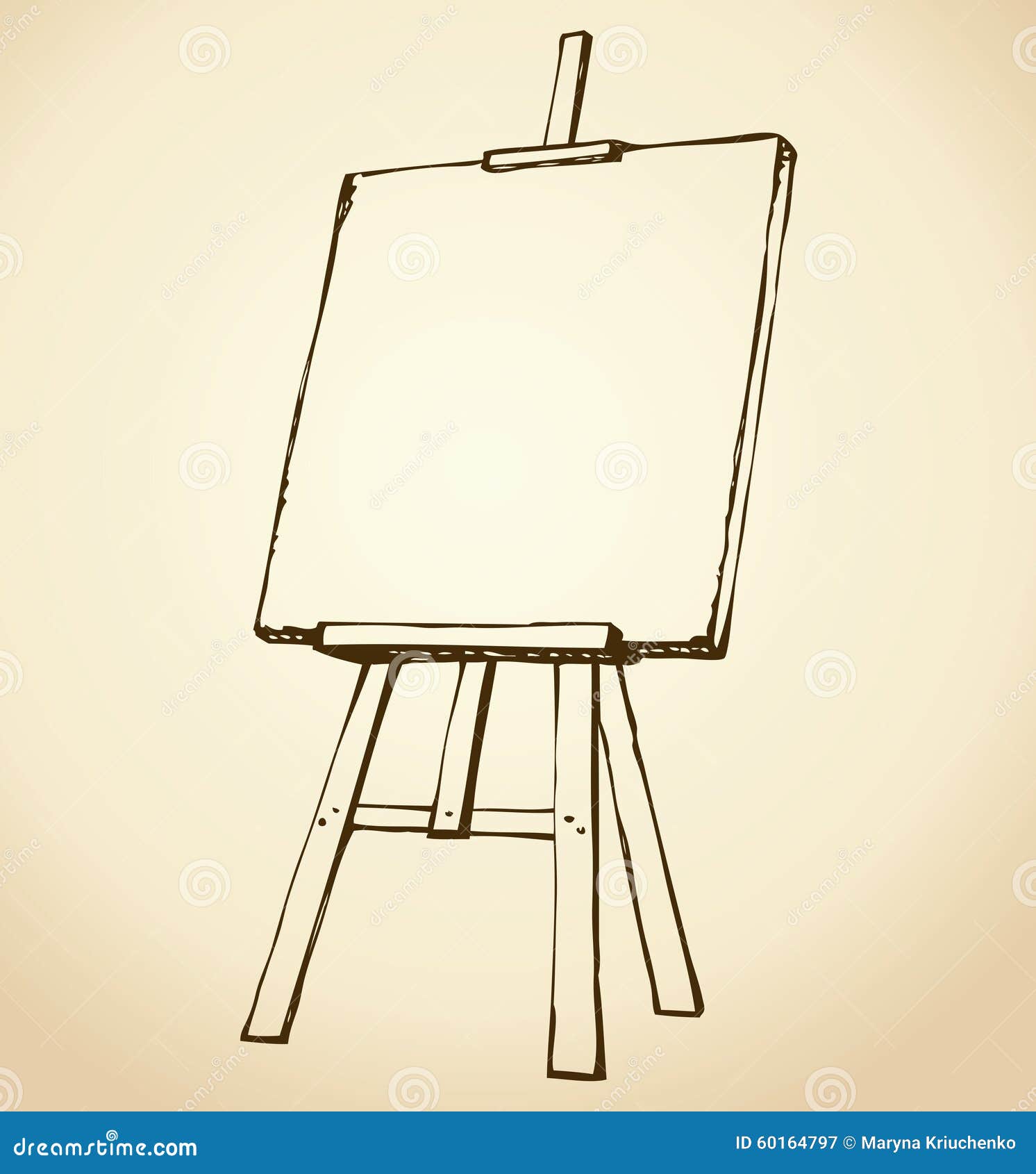 Easel. Vector sketch stock vector. Illustration of drawing - 60164797