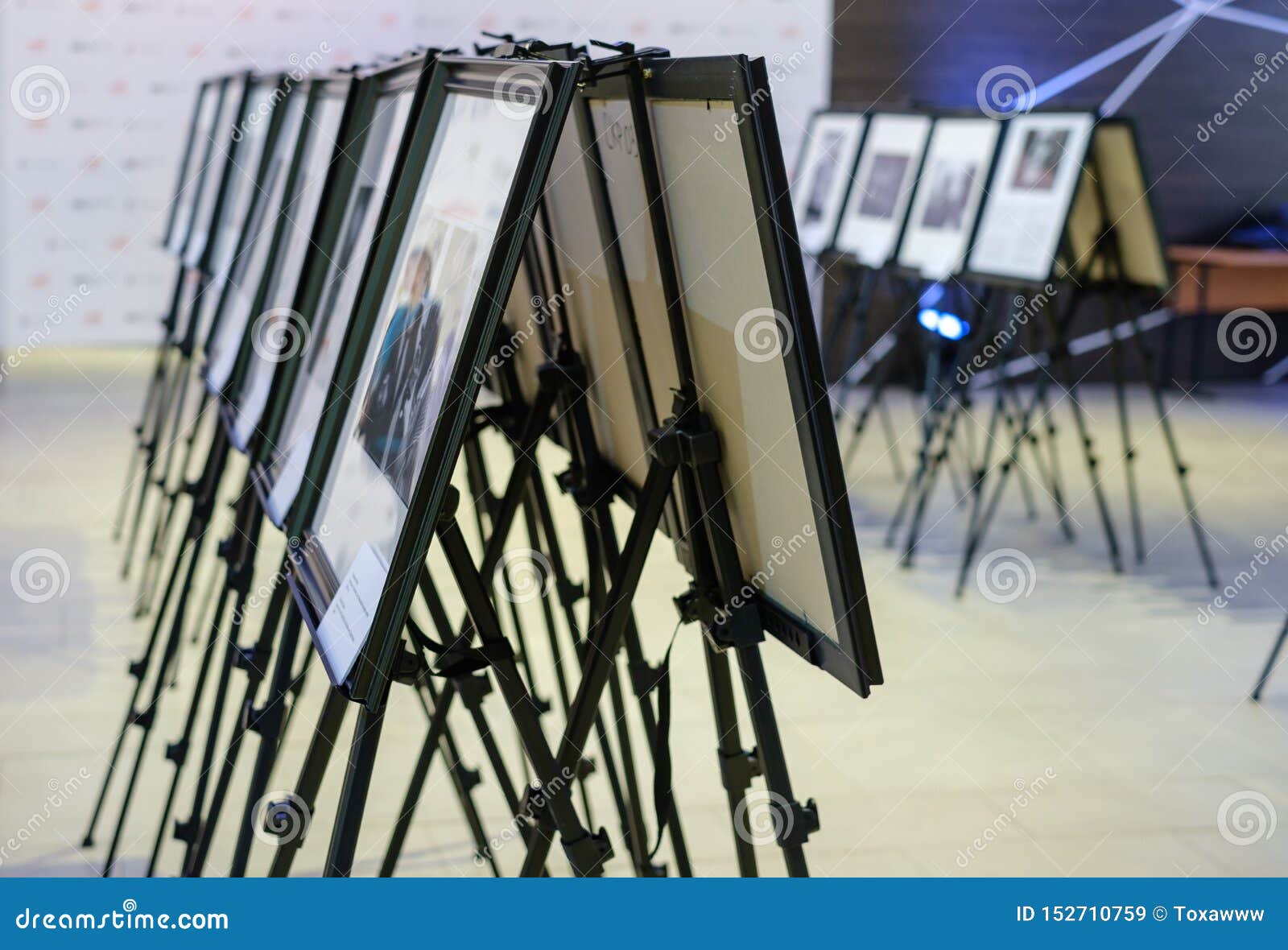 Easels in the Photo Gallery Stock Image Image of background, leisure