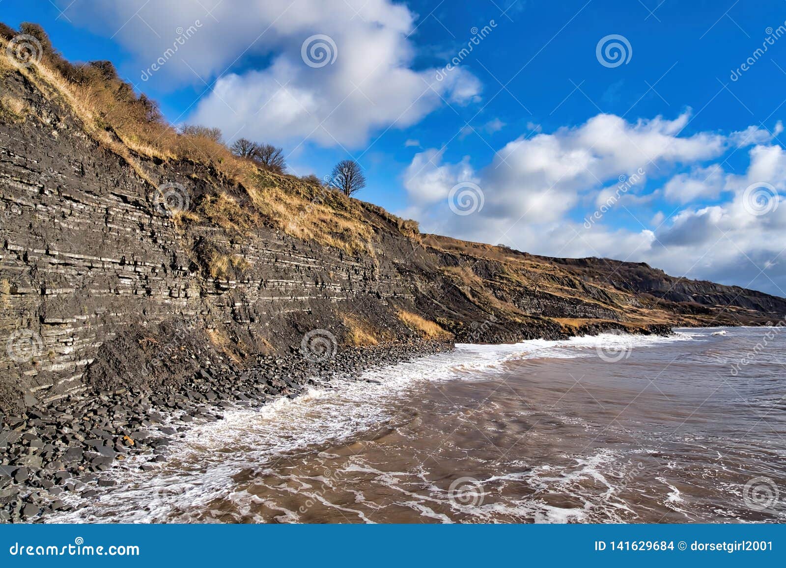 east cliff at high tide - lyme regis