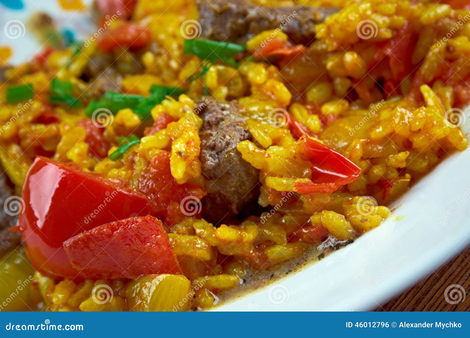 East Indian Biryani Rice Dish with Meat Stock Photo - Image of basmati