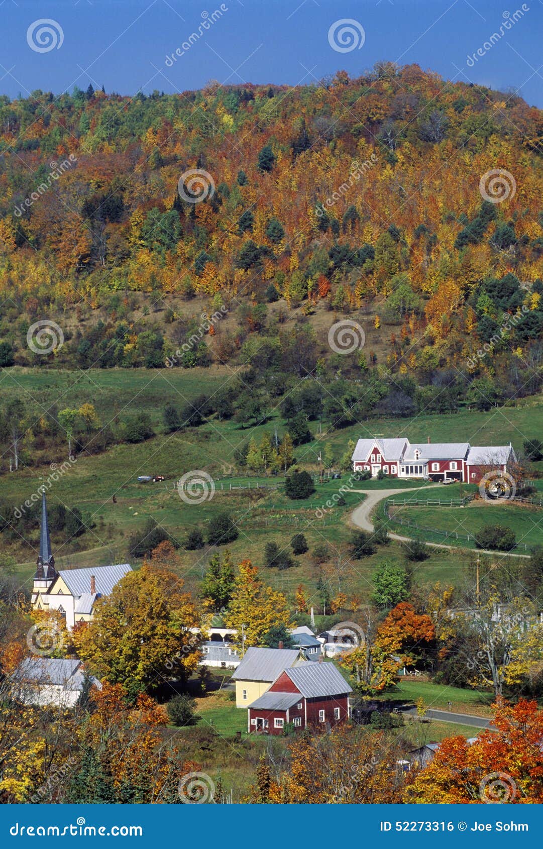 East Orange, VT in Autumn stock photo. Image of houses 52273316