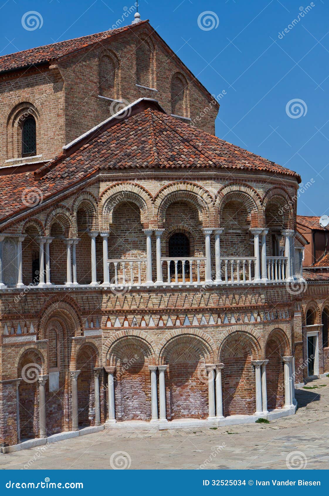 east side of the santa maria e donato church of murano, italy