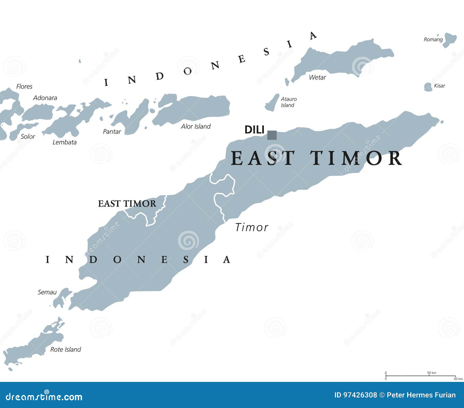 east timor or also timor leste political map