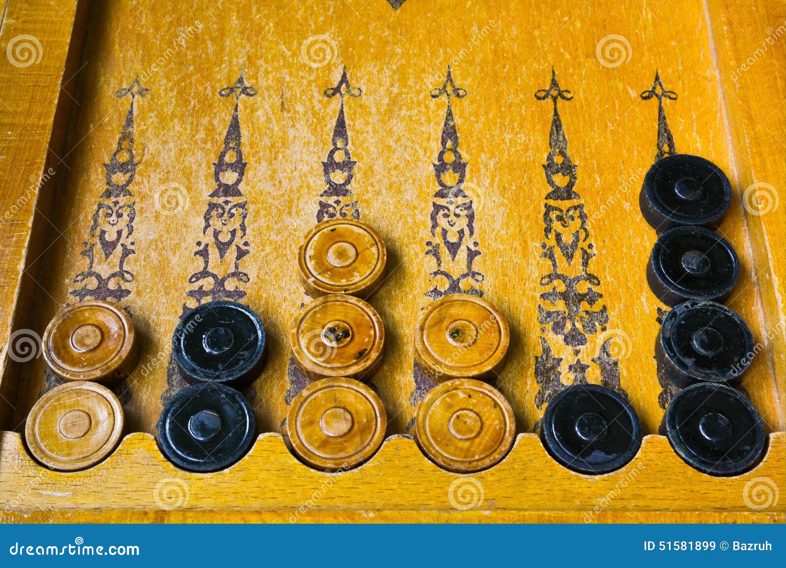 East Vintage Wood Board Game Backgammon Stock Image Image of checkers