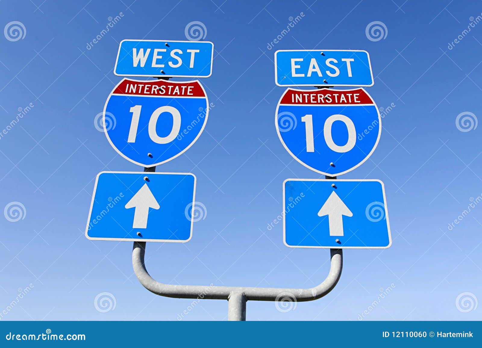 East West Decision on Major Interstate in the Us Stock Photo Image of