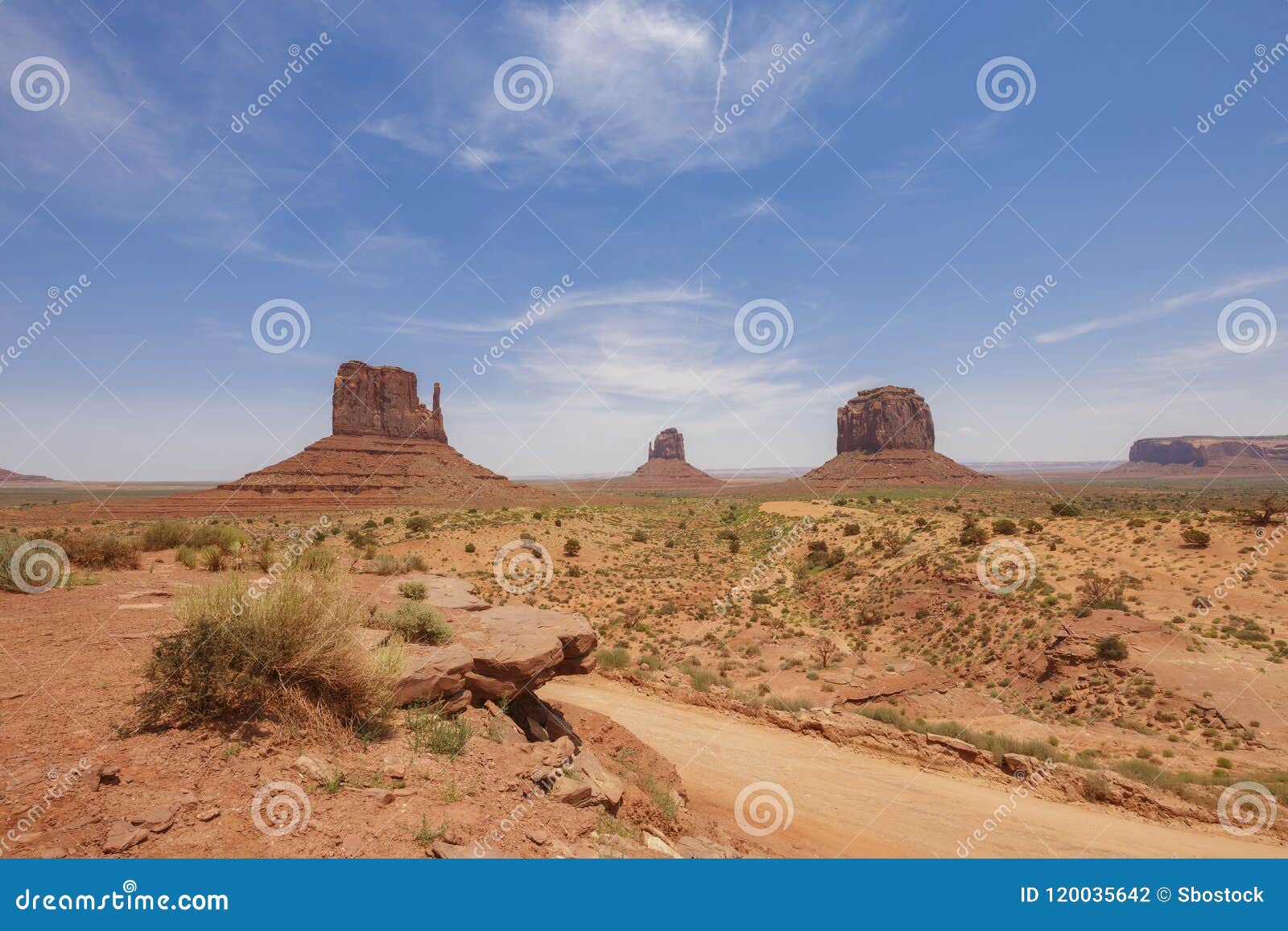 east and west mitten buttes, and merrick butte in monument valley navajo tribal park
