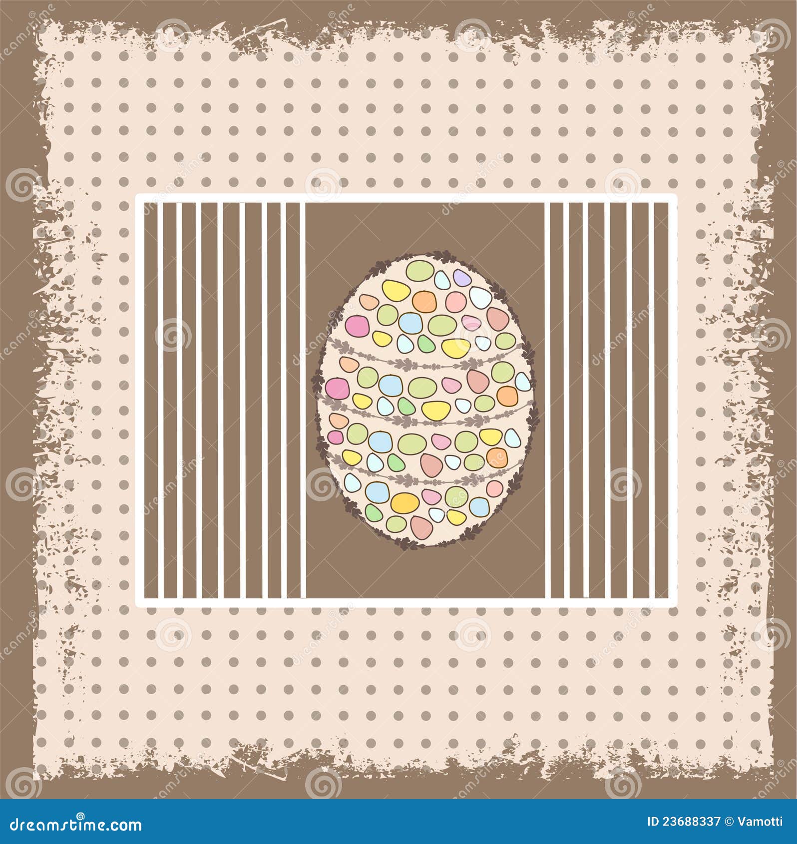 Easter Background with Decorated Egg Stock Vector Illustration of