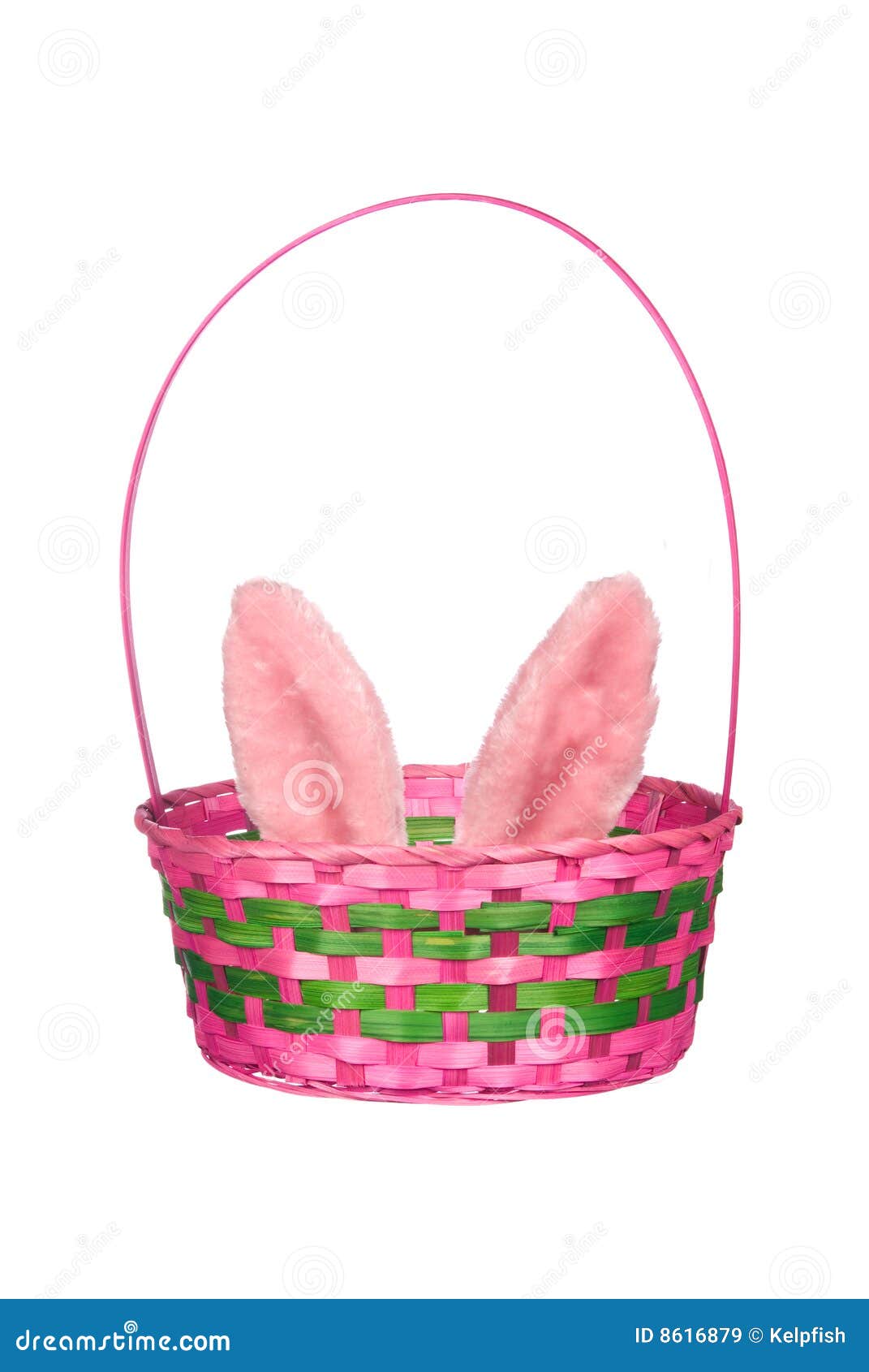 Easter Basket with Bunny Ears Stock Image Image of pink, object 8616879