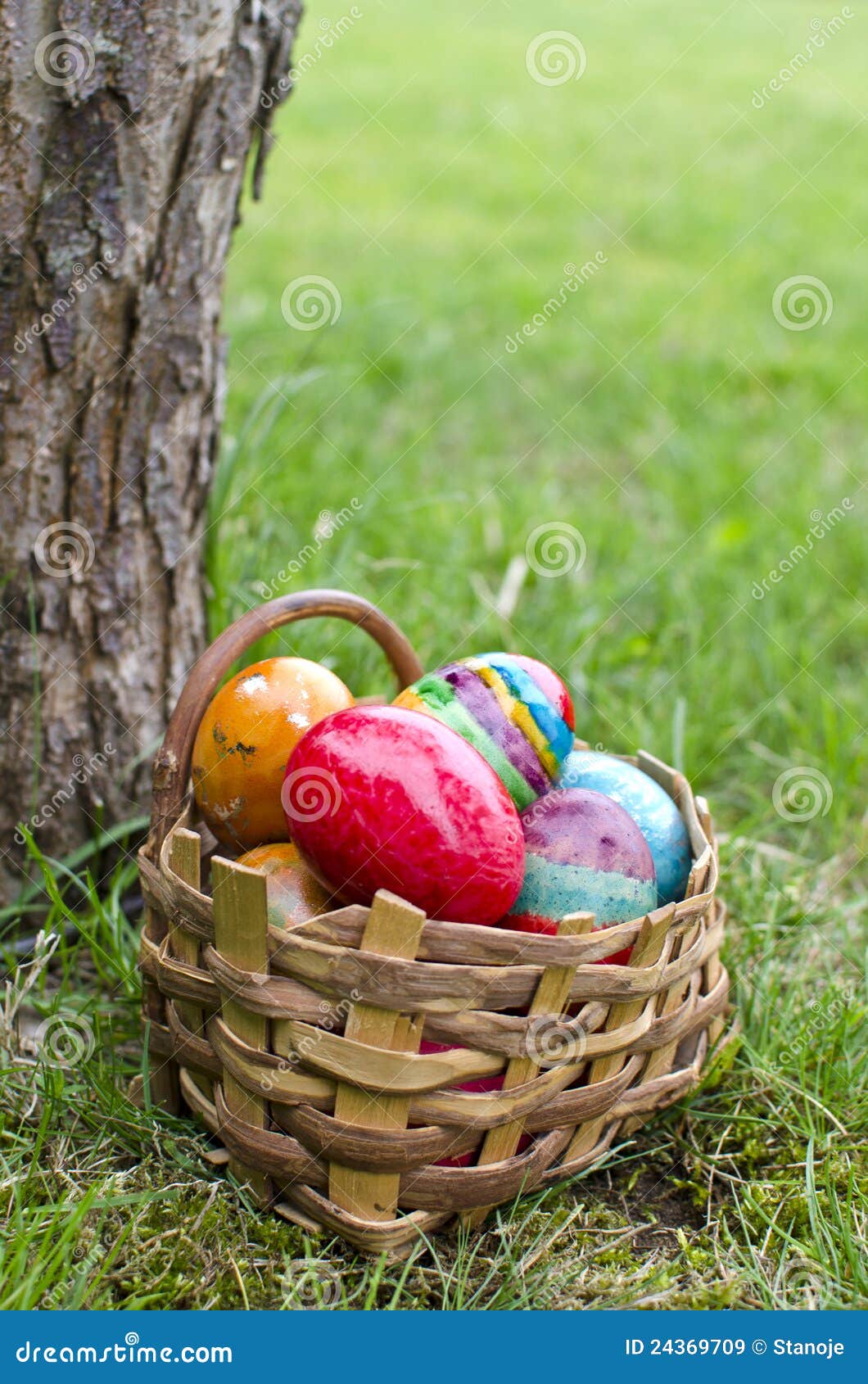 Easter basket with eggs stock image. Image of celebration 24369709