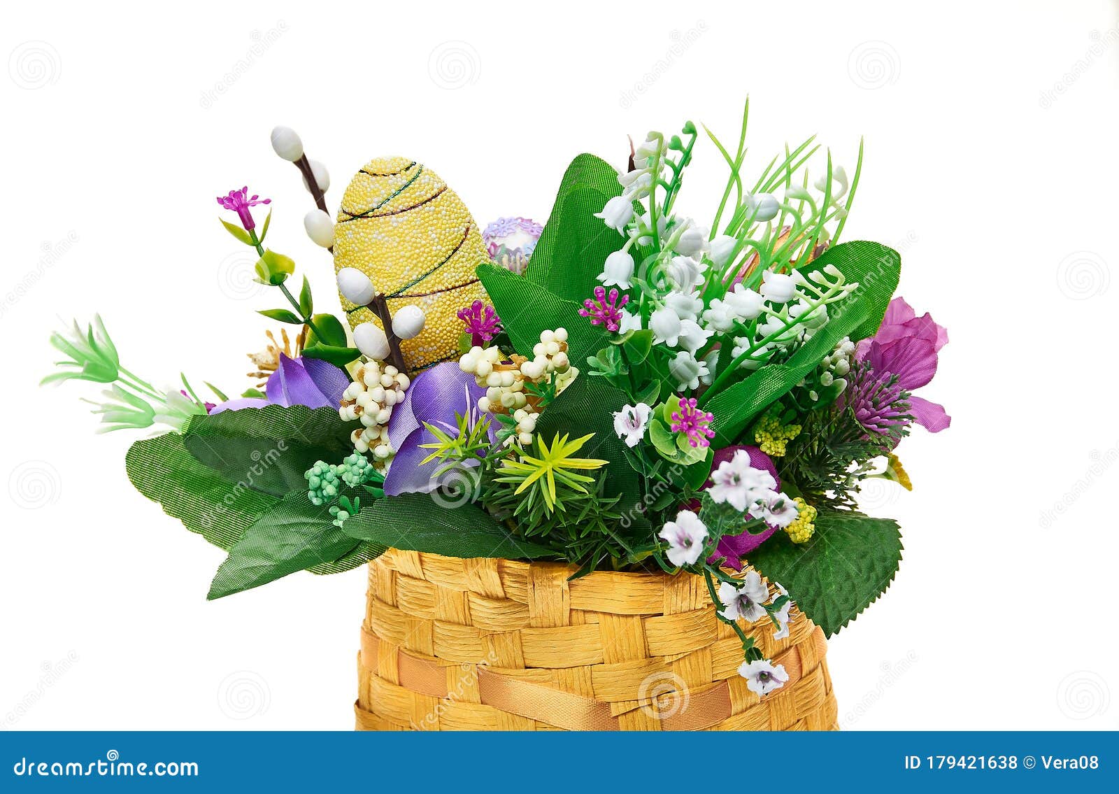 Easter Basket from a Flower Arrangement Stock Photo Image of basket