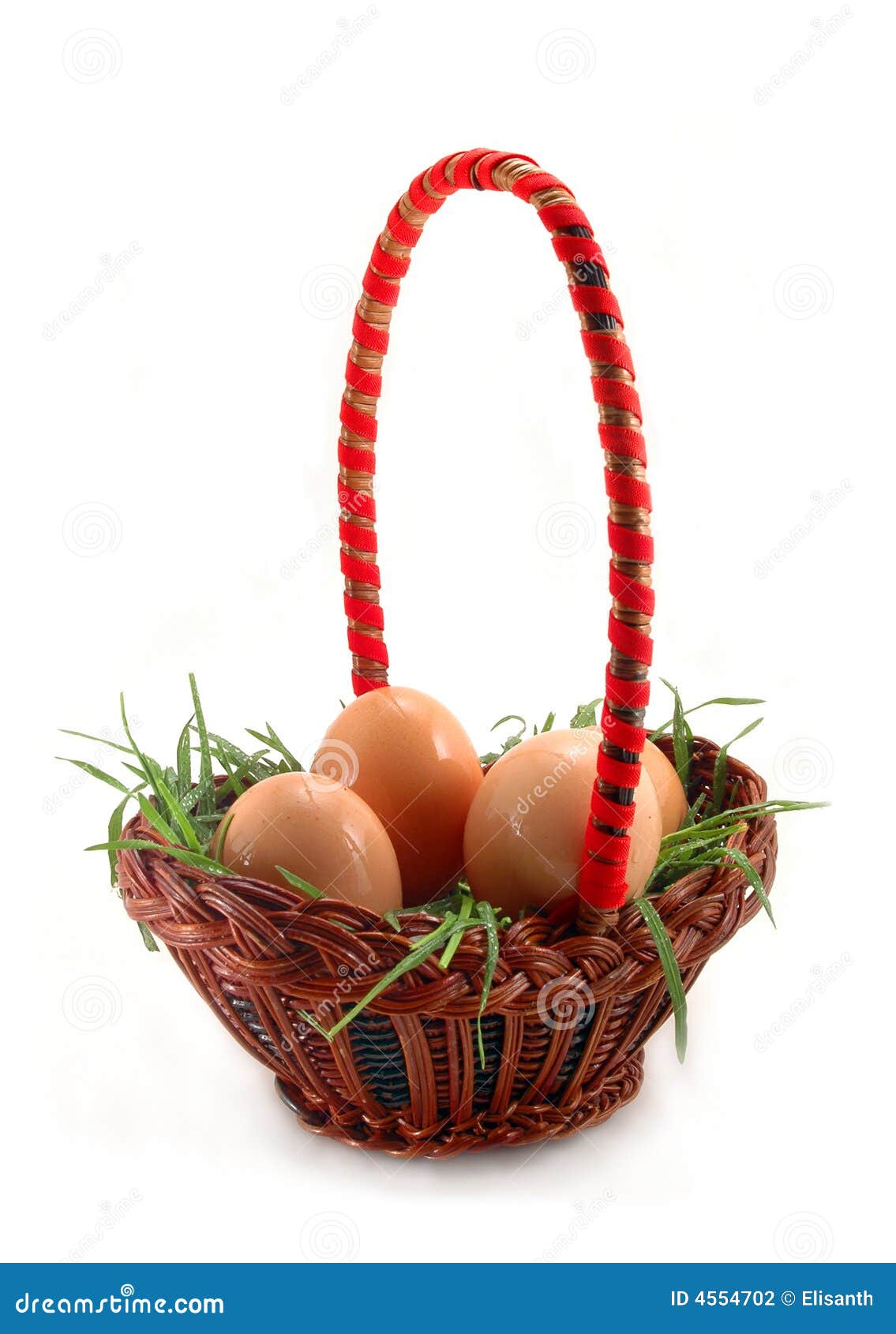 Easter Basket with Grass and White Eggs Stock Photo Image of simple