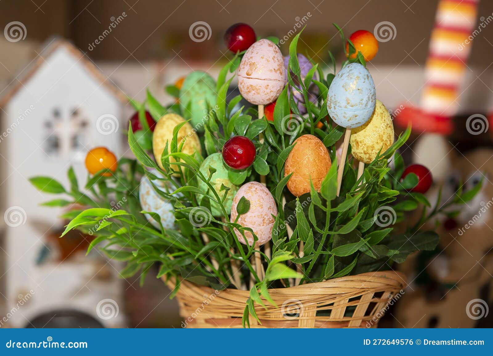 Easter Basket with Green Grass Stock Photo Image of food, animal