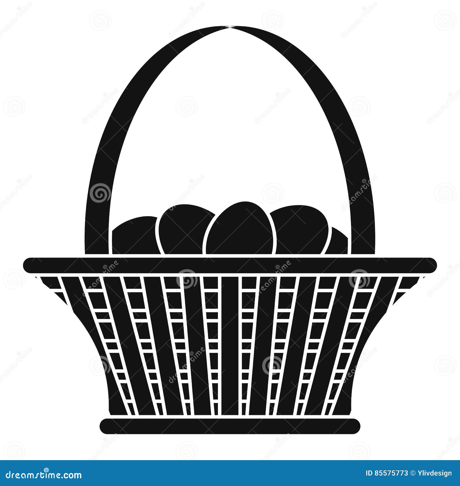 Easter Basket Icon , Simple Style Stock Vector Illustration of logo
