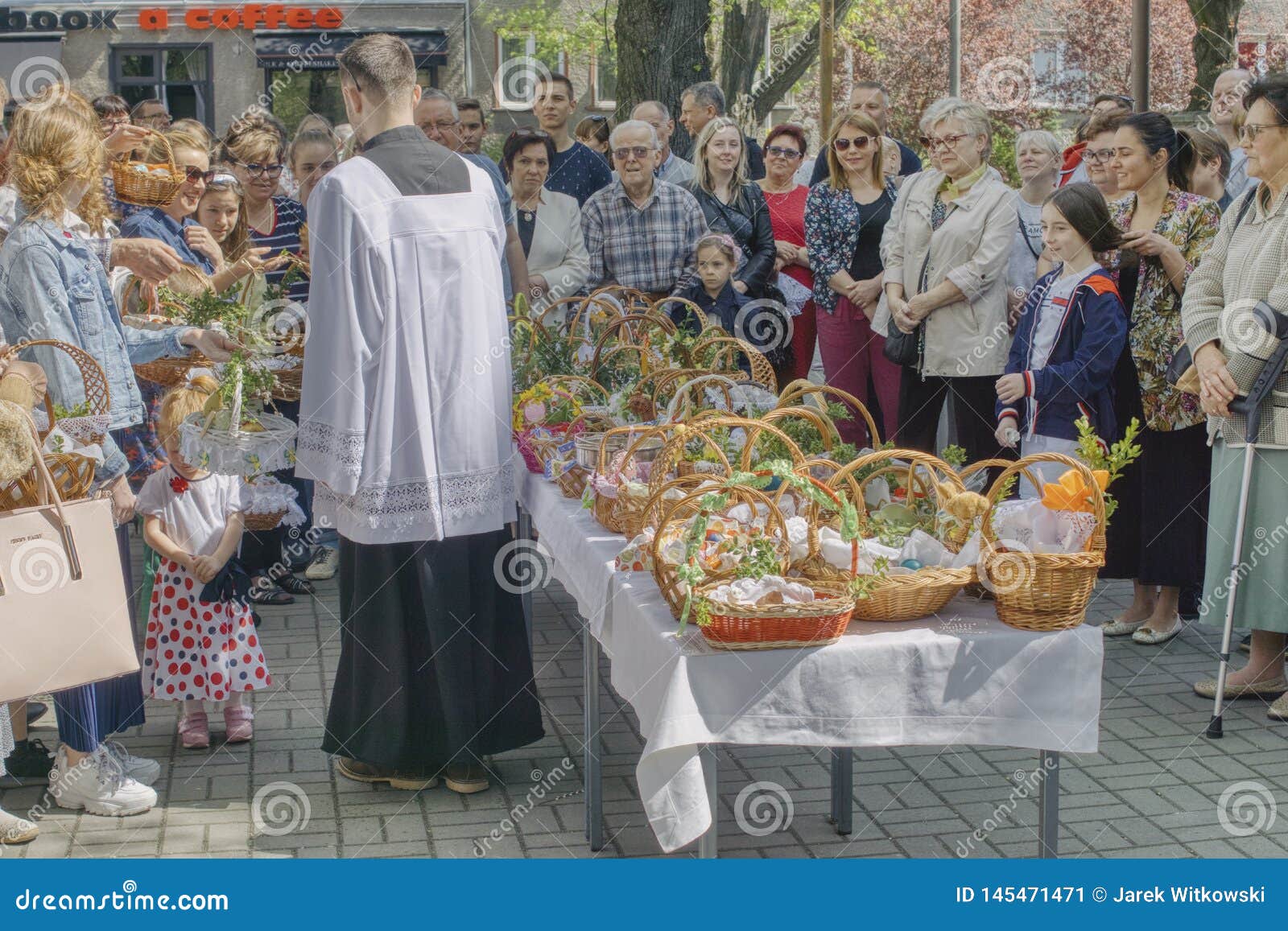 Easter Blessing of Food in Baskets Editorial Photo  Image of holy