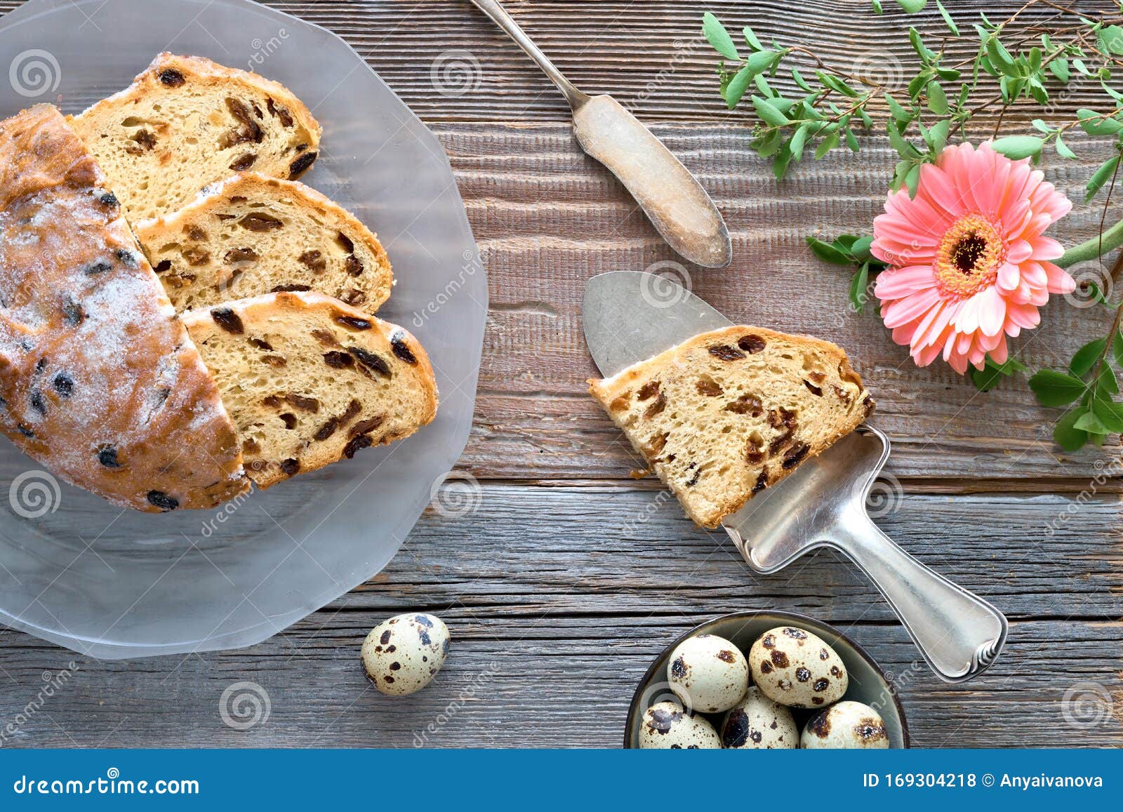 Easter Bread (Osterbrot in German). Top View of Traditional Fruty Bread ...