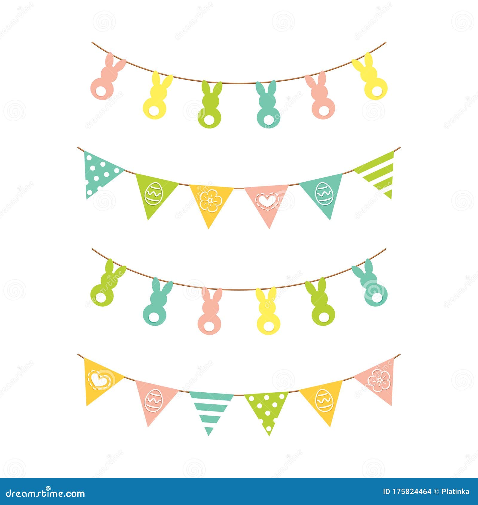 Download Easter Bunny Banner And Flags Stock Vector - Illustration ...