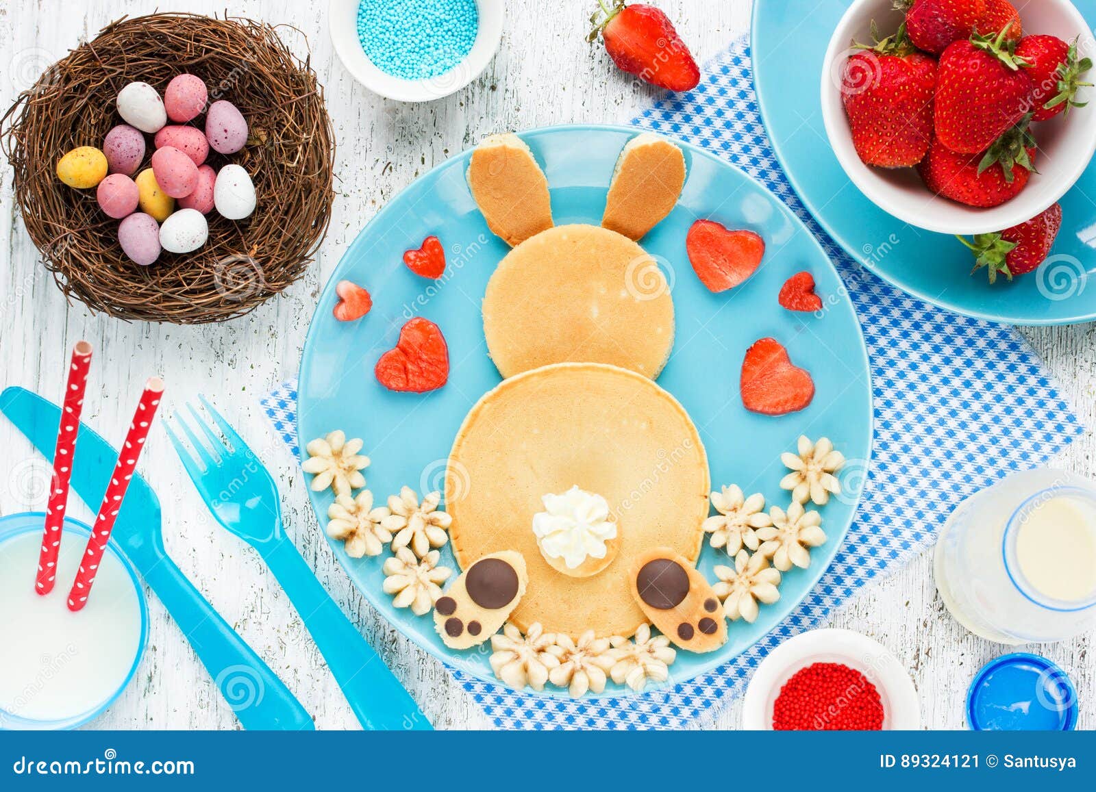 Easter Bunny Breakfast Pancake Stock Image Image of banana, dish