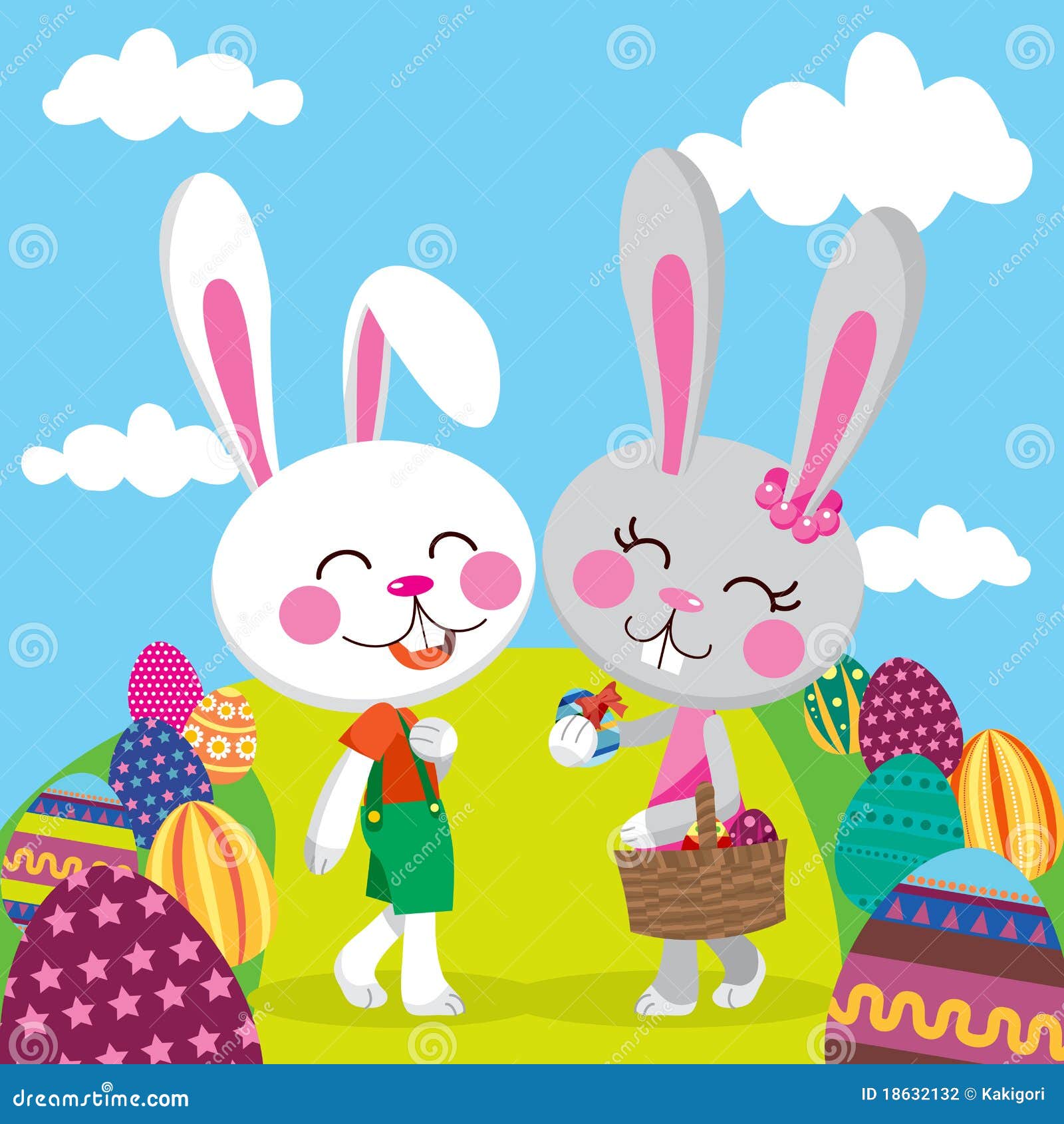 Easter Bunny Couple stock vector. Illustration of cheerful 18632132