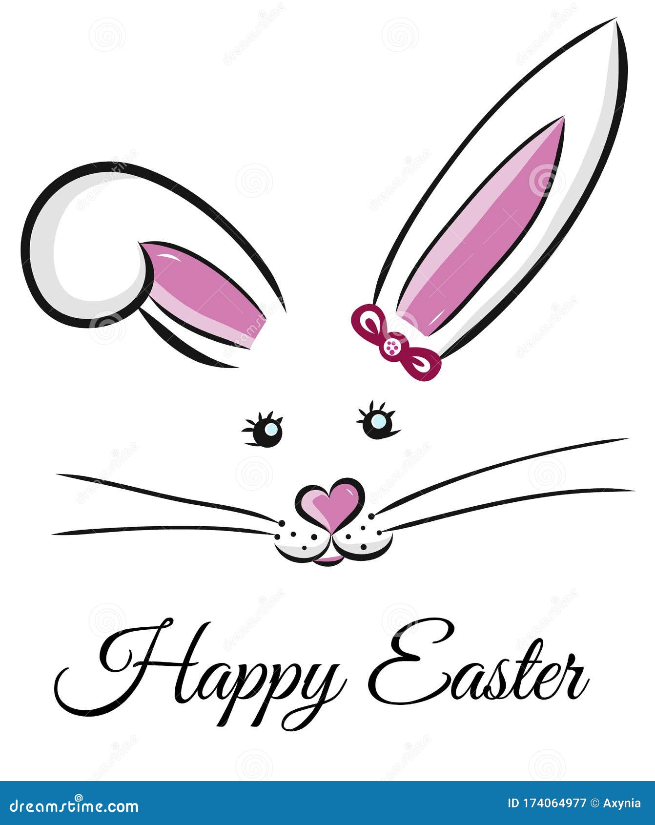 Easter Bunny Cute Vector Illustration Drawn By Hand. Bunny ...