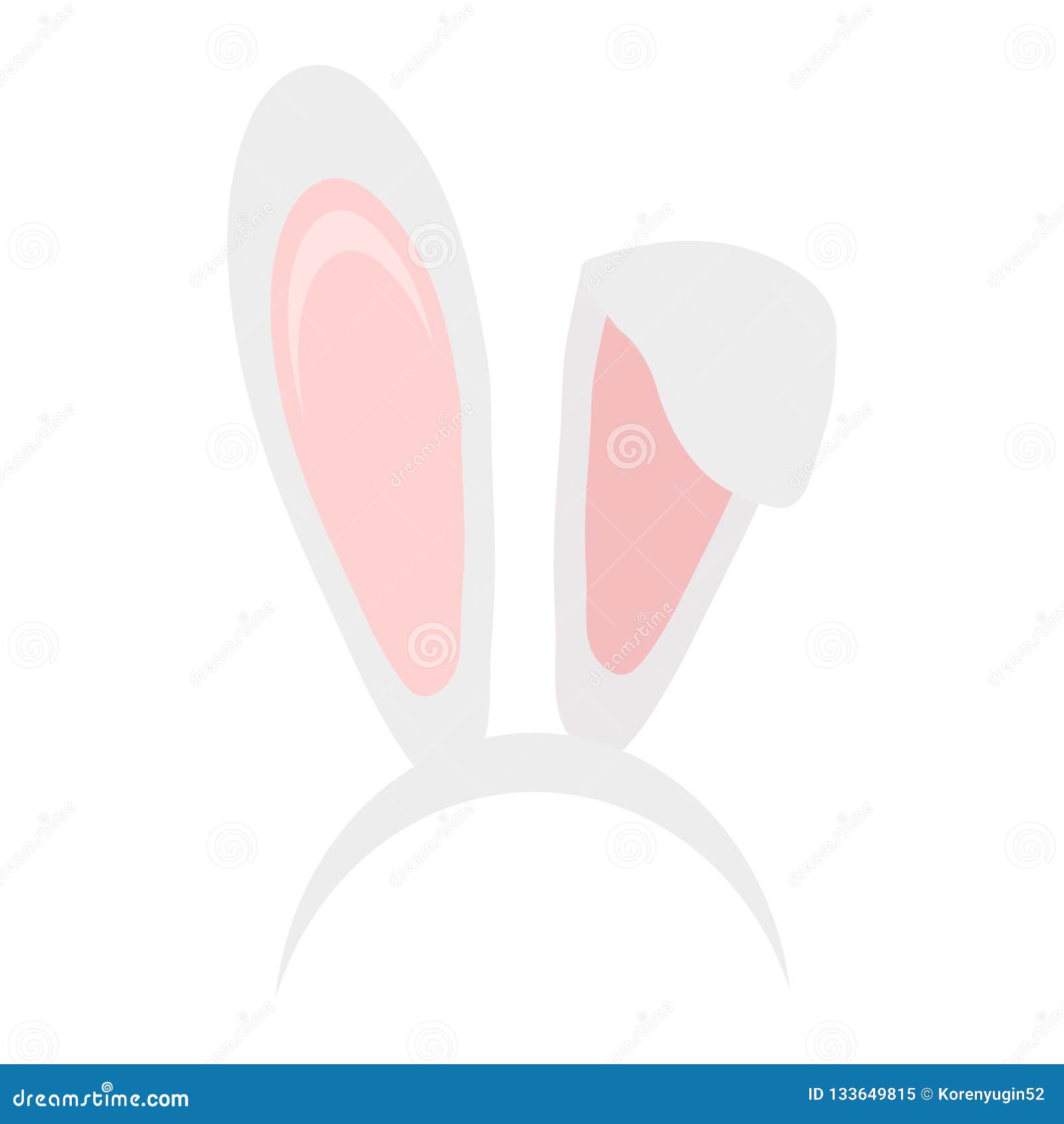 Easter Bunny Ears Mask Hand Draw Vector Illustration. Rabbit Ear Stock  Vector - Illustration of cutout, funny: 133649815