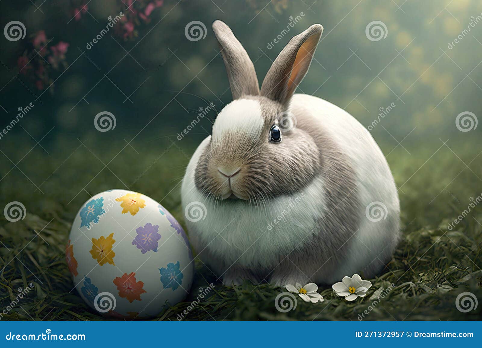 Easter Bunny with Easter Egg Stock Image - Image of fluffy, tradition ...