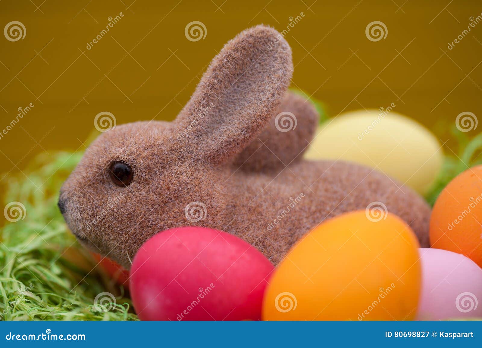Easter bunny and eggs stock image. Image of easter, painted 80698827