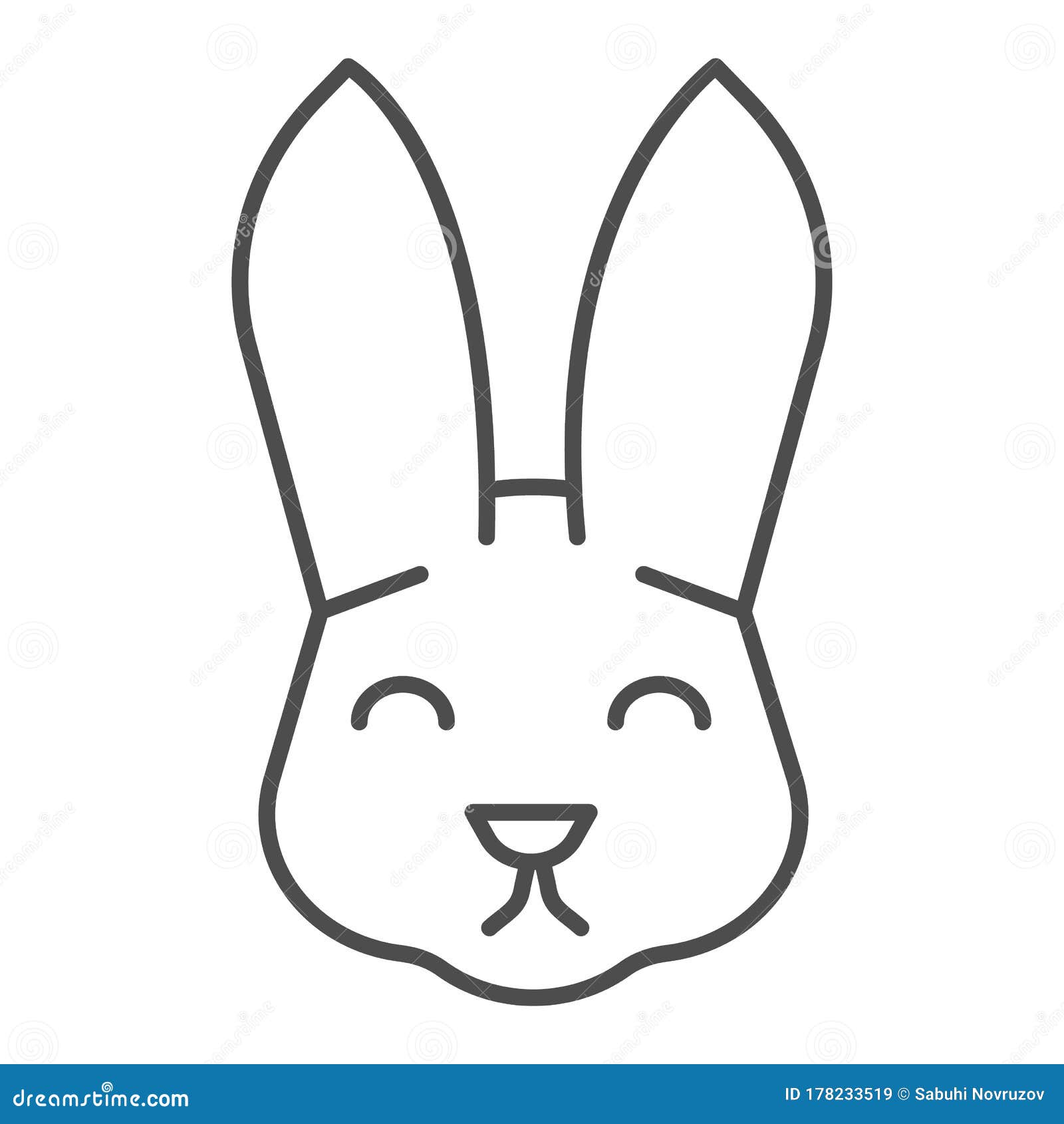 Download Easter Bunny Head Thin Line Icon. Holiday Decoration ...