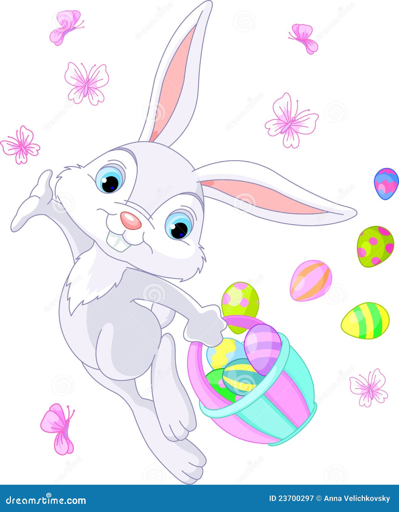 Easter Bunny Hiding Eggs stock vector. Illustration of easter 23700297