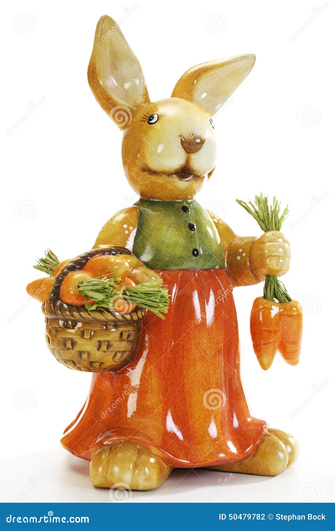 Easter Bunny Holding Carrots Stock Photo Image Of Basket Hare 50479782