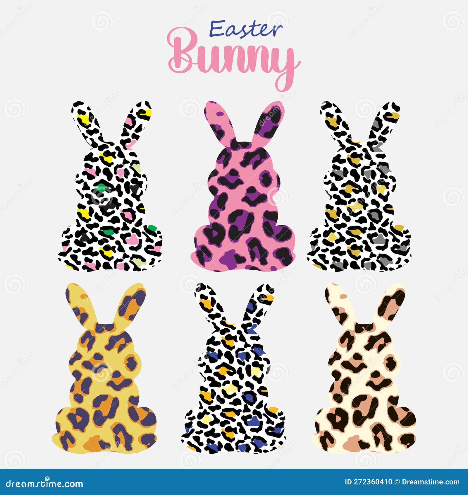 Easter Bunny with Leopard Print for Easter Decor, Invitations