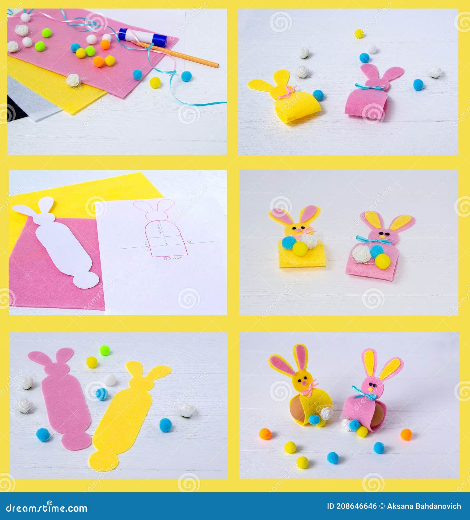 easter bunny made of foamiran paper instruction step by step