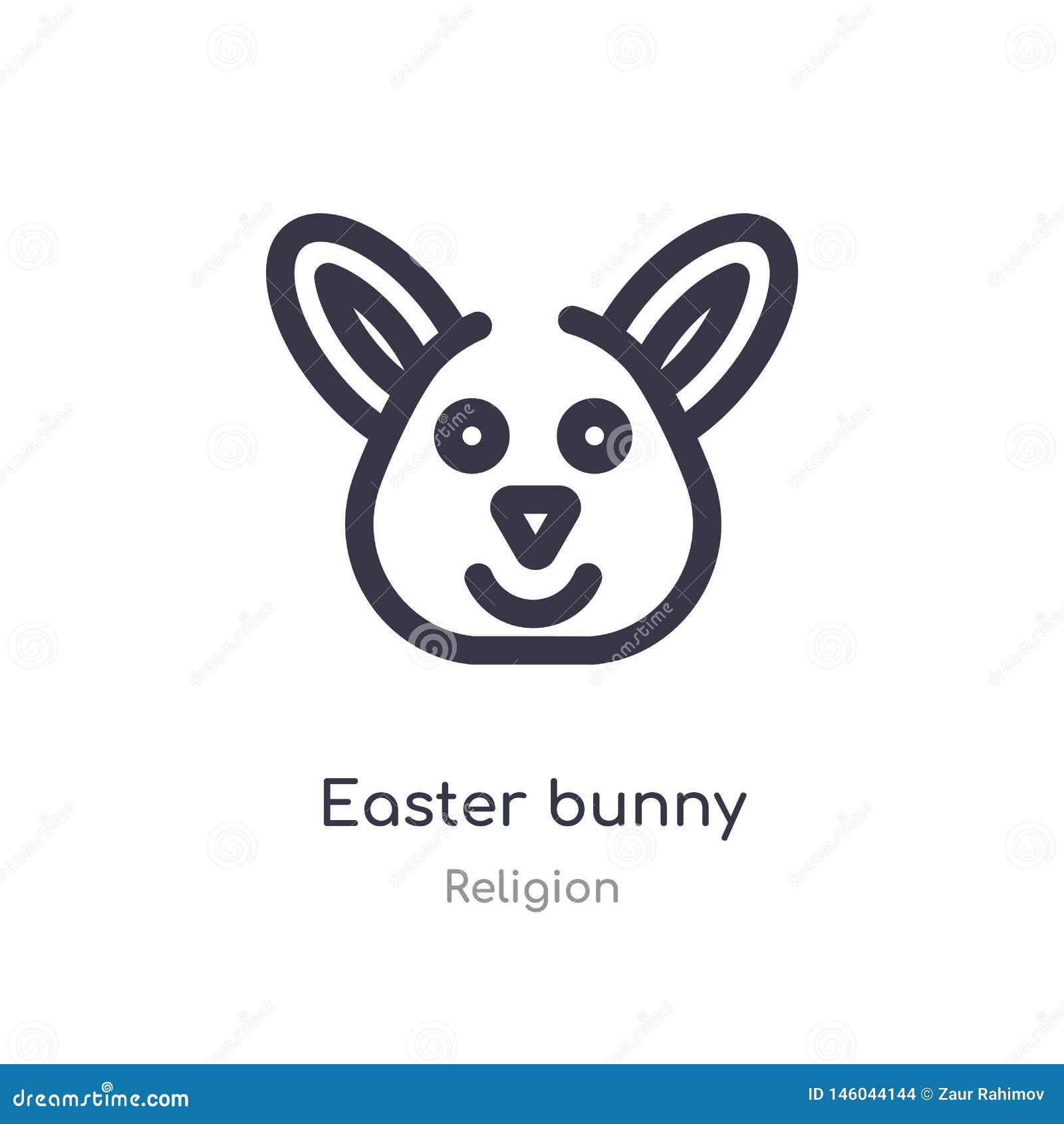 Download Easter Bunny Outline Icon. Isolated Line Vector ...