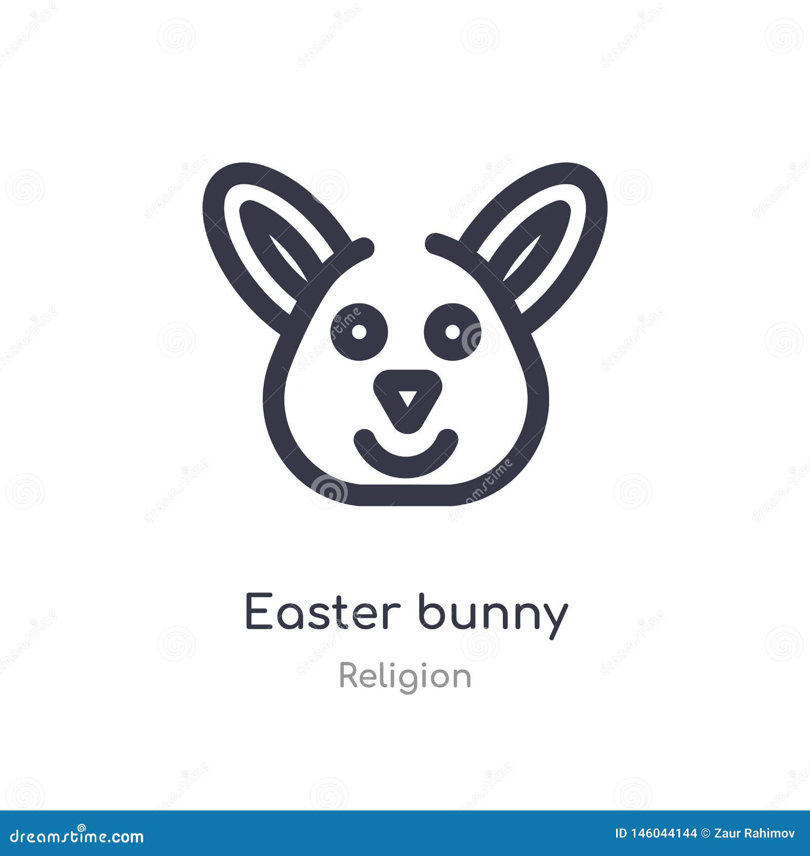 Download Easter Bunny Outline Icon. Isolated Line Vector ...