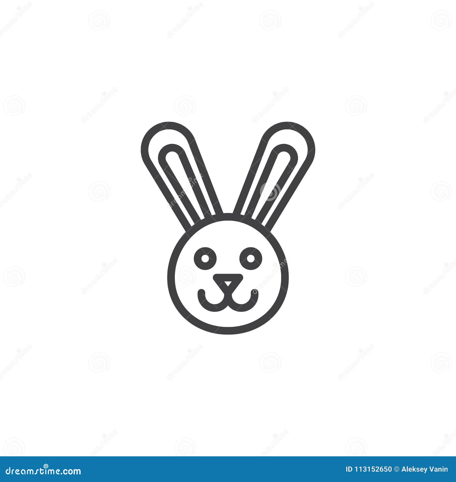 Download Easter bunny outline icon stock vector. Illustration of ...