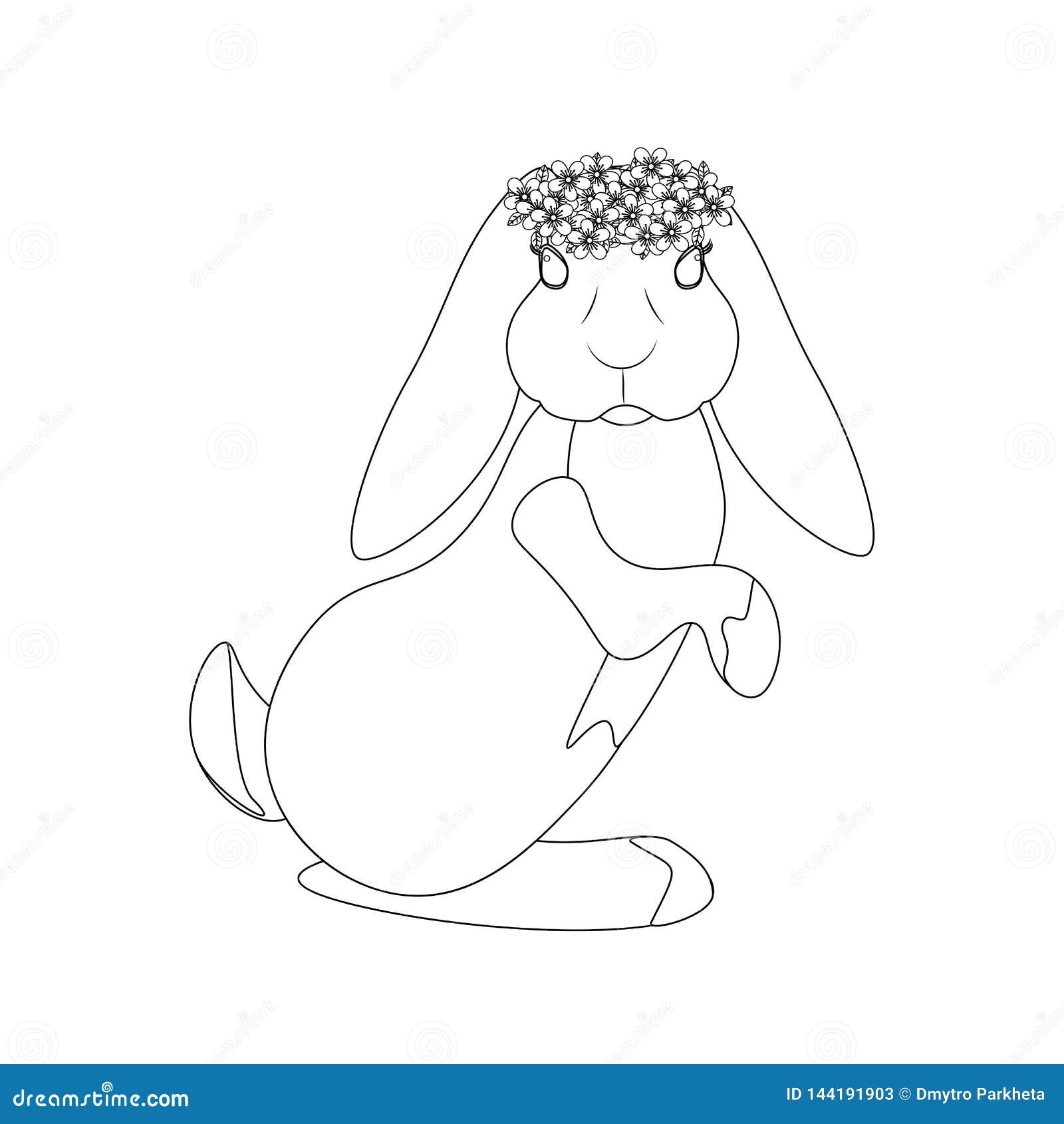 Download Easter bunny outline stock vector. Illustration of poultry ...